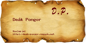 Deák Pongor névjegykártya